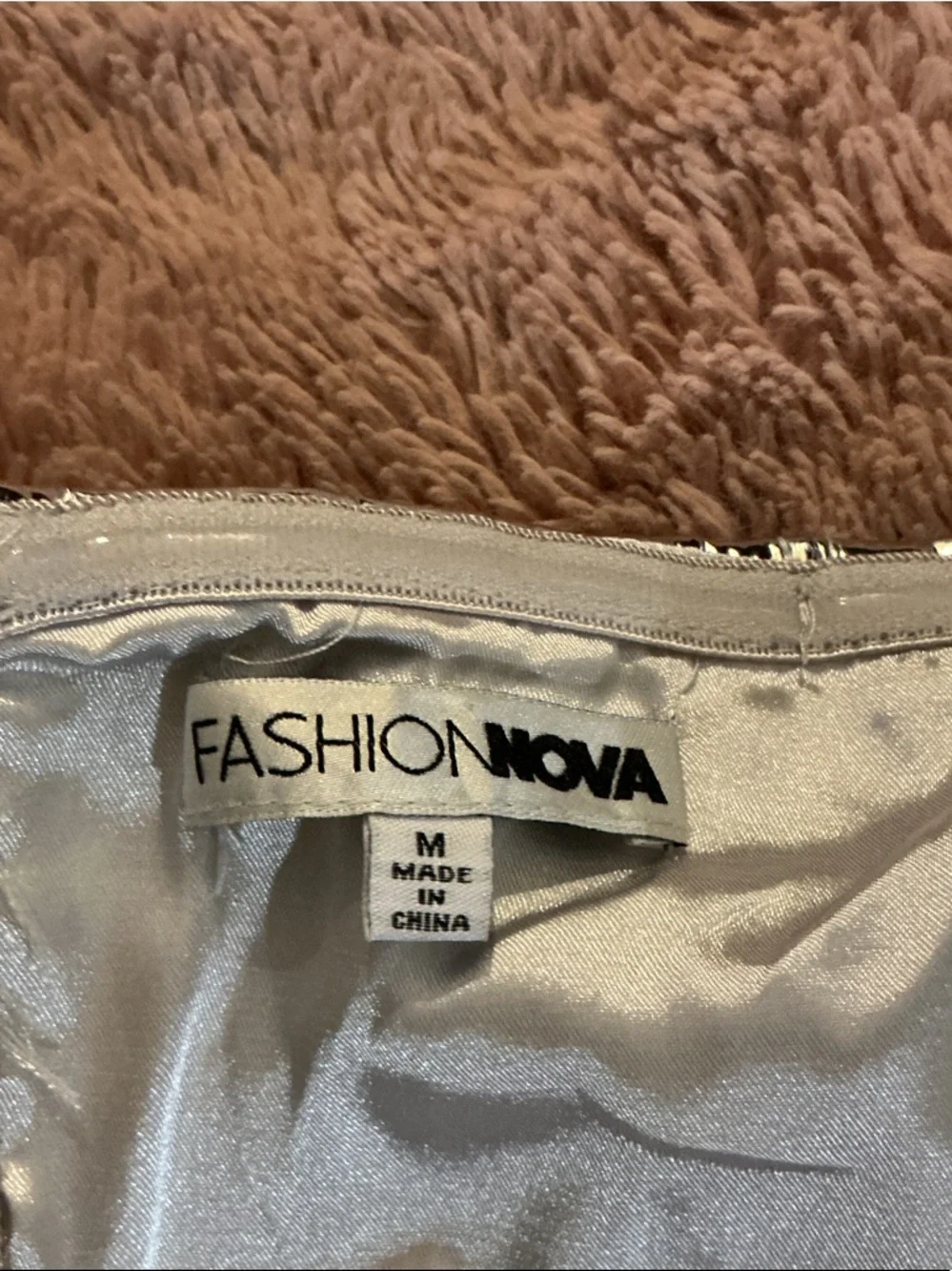 FASHION NOVA Silver Metallic Bustier Crop Top - Holographic Silver - Picture 3 of 7